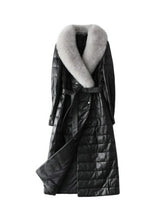 Load image into Gallery viewer, Genuine Sheepskin Leather Suede Coat Duck Down Lingning Fox Fur Collar