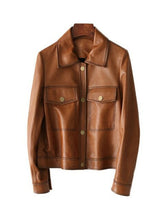 Load image into Gallery viewer, Genuine Sheepskin Leather Suede Jacket Autumn Women Moto Suit