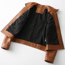 Load image into Gallery viewer, Genuine Sheepskin Leather Suede Jacket Autumn Women Moto Suit