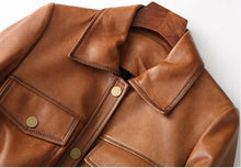 Load image into Gallery viewer, Genuine Sheepskin Leather Suede Jacket Autumn Women Moto Suit