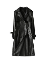 Load image into Gallery viewer, Genuine Sheepskin Leather Suede Slim Coat  Autumn Women Trench
