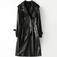 Load image into Gallery viewer, Genuine Sheepskin Leather Suede Slim Coat  Autumn Women Trench