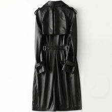 Load image into Gallery viewer, Genuine Sheepskin Leather Suede Slim Coat  Autumn Women Trench