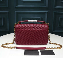 Load image into Gallery viewer, Genuine Leather Bag Thread Diamond Lattice