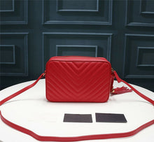 Load image into Gallery viewer, Genuine Leather Bag Thread Diamond Lattice