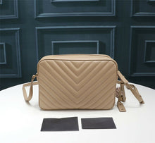 Load image into Gallery viewer, Genuine Leather Bag Thread Diamond Lattice