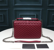 Load image into Gallery viewer, Genuine Leather Bag Thread Diamond Lattice
