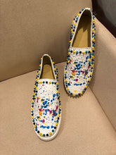 Load image into Gallery viewer, Genuine leather Loafers men shoes Spiked