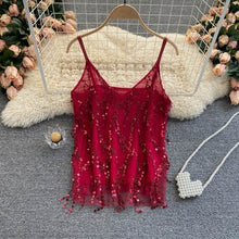 Load image into Gallery viewer, Girl Outdoor Wear Embroidery Sequins Tassel Vest Women&#39;s Summer Wear - Sophornlilly