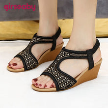 Load image into Gallery viewer, Women Sandals  Open Toe 5cm Wedge Heels Zip Soft