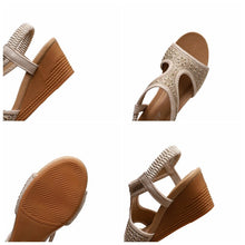 Load image into Gallery viewer, Women Sandals  Open Toe 5cm Wedge Heels Zip Soft