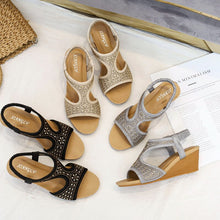 Load image into Gallery viewer, Women Sandals  Open Toe 5cm Wedge Heels Zip Soft