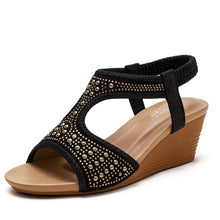 Load image into Gallery viewer, Women Sandals  Open Toe 5cm Wedge Heels Zip Soft