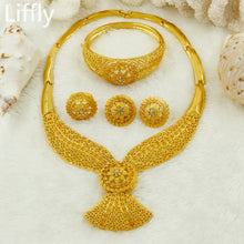 Load image into Gallery viewer, Gold Jewelry Set Dubai African Jewelry Sets for Women Hollow Golden