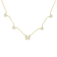 Load image into Gallery viewer, Gold Silver Color CZ Butterfly Pendant Necklace For Women Jewelry Cute - Sophornlilly