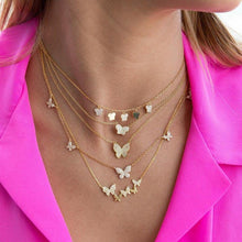 Load image into Gallery viewer, Gold Silver Color CZ Butterfly Pendant Necklace For Women Jewelry Cute - Sophornlilly