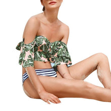 Load image into Gallery viewer, Gorgeous Sexy Retro Tropical Floral Palm Leaf