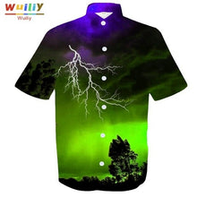Load image into Gallery viewer, Graphic Iightning Button Down Shirt For Men Novelty Beach 3D Pattern
