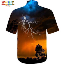 Load image into Gallery viewer, Graphic Iightning Button Down Shirt For Men Novelty Beach 3D Pattern