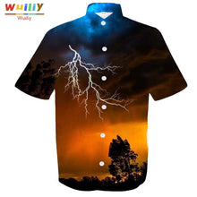 Load image into Gallery viewer, Graphic Iightning Button Down Shirt For Men Novelty Beach 3D Pattern