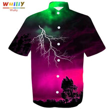 Load image into Gallery viewer, Graphic Iightning Button Down Shirt For Men Novelty Beach 3D Pattern