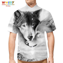 Load image into Gallery viewer, Graphic Wolf Button Down Shirt For Men Novelty Beach 3D Pattern Tops