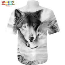 Load image into Gallery viewer, Graphic Wolf Button Down Shirt For Men Novelty Beach 3D Pattern Tops
