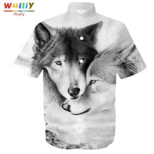 Load image into Gallery viewer, Graphic Wolf Button Down Shirt For Men Novelty Beach 3D Pattern Tops