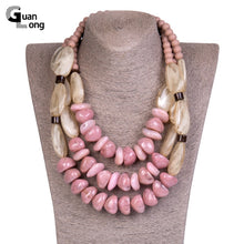 Load image into Gallery viewer, GuanLong Natural Stone Statement/Long Necklace Women Beads Custom