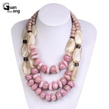 Load image into Gallery viewer, GuanLong Natural Stone Statement/Long Necklace Women Beads Custom