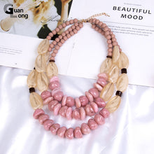 Load image into Gallery viewer, GuanLong Natural Stone Statement/Long Necklace Women Beads Custom