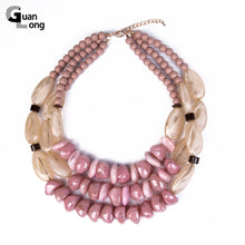 Load image into Gallery viewer, GuanLong Natural Stone Statement/Long Necklace Women Beads Custom