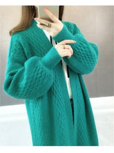 Load image into Gallery viewer, Long Sweater Cardigans Lantern Sleeve Open