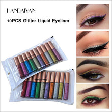 Load image into Gallery viewer, HANDAIYAN 10 Colors/pack Matte Color Eyeliner Kit Makeup Waterproof