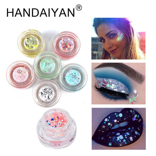 HANDAIYAN Glitter Eyeshadow palette shinny Sequins eye shadow cream