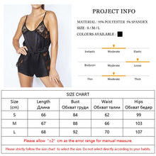 Load image into Gallery viewer, Black Mesh Backless Onesies Sexy Women Pajamas Lace Patchwork