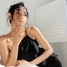 Load image into Gallery viewer, Black One Shoulder Nightdress Women Sexy Sleeveless Dresses