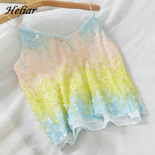 Load image into Gallery viewer, Sexy Sequined Rainbow  Female Night Club Spaghetti  Women Hot