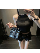 Load image into Gallery viewer, Round Neck Halter Tops Sexy Knitted