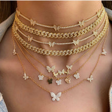 Load image into Gallery viewer, Butterfly Necklace, Gold Plated Butterfly Layer Necklaces