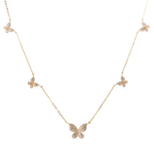 Load image into Gallery viewer, Butterfly Necklace, Gold Plated Butterfly Layer Necklaces