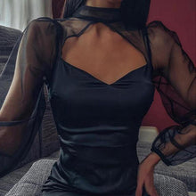 Load image into Gallery viewer, Sexy Dress Black Mesh Harajuku Dark Cut Out Bodycon Backless - Sophornlilly