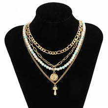 Load image into Gallery viewer, Fashion Multi layered Chain Pearl Necklace Vintage