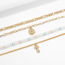 Load image into Gallery viewer, Fashion Multi layered Chain Pearl Necklace Vintage
