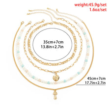 Load image into Gallery viewer, Fashion Multi layered Chain Pearl Necklace Vintage