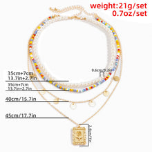 Load image into Gallery viewer, Simple Multi layer Square Tag Rose Pendant Necklace