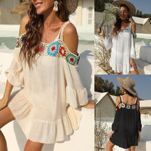 Load image into Gallery viewer, Hand Crochet Flower Random Stitching Sexy Suspender Dress Strapless - Sophornlilly