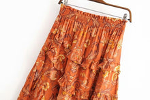 Load image into Gallery viewer, Bohemian Floral Print Ruffles Skirt