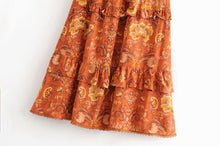 Load image into Gallery viewer, Bohemian Floral Print Ruffles Skirt