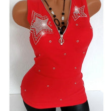 Load image into Gallery viewer, Casual Sexy Diamonds T Shirt Women Tank Top